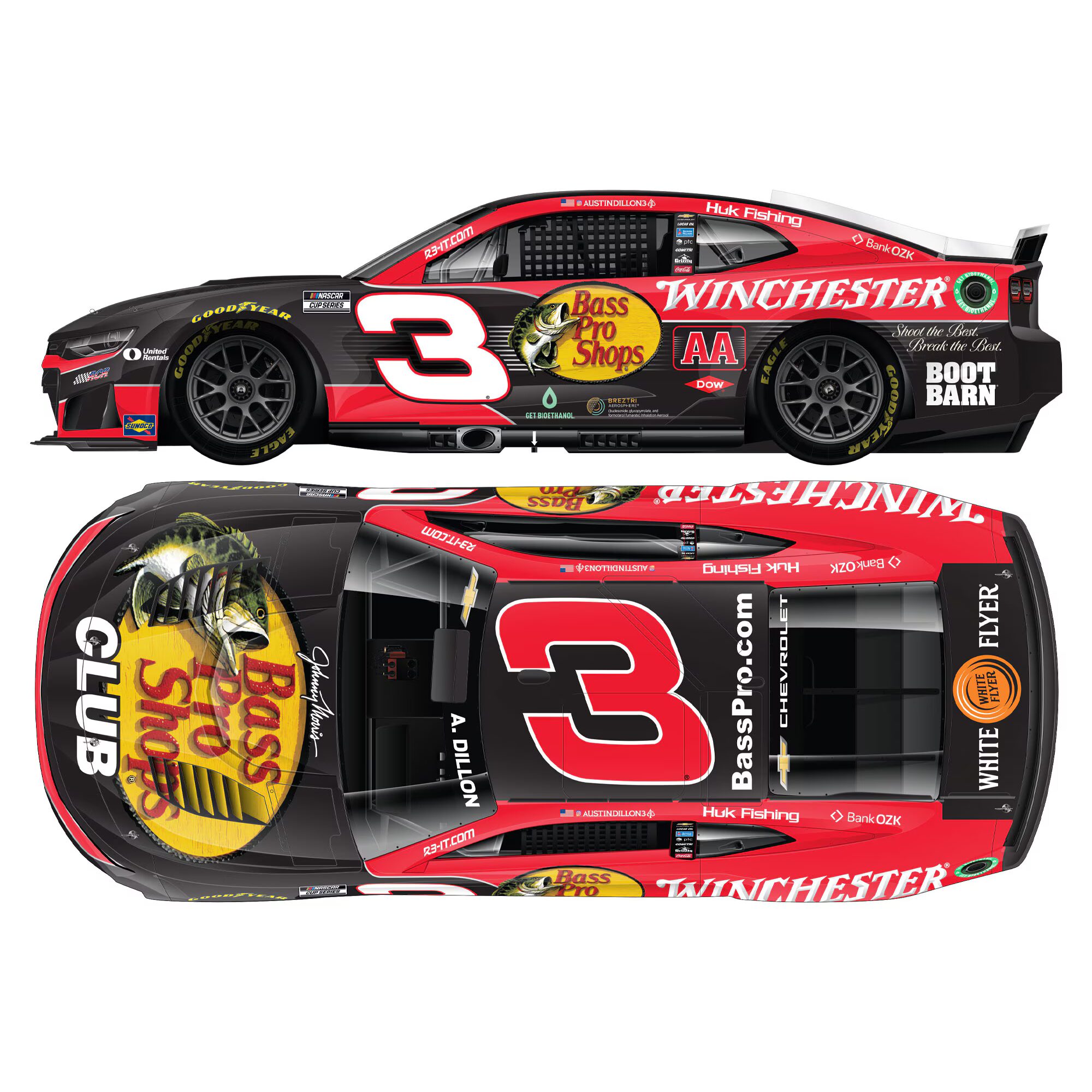 Austin Dillon 2026 Bass Pro Shops Winchester Aa