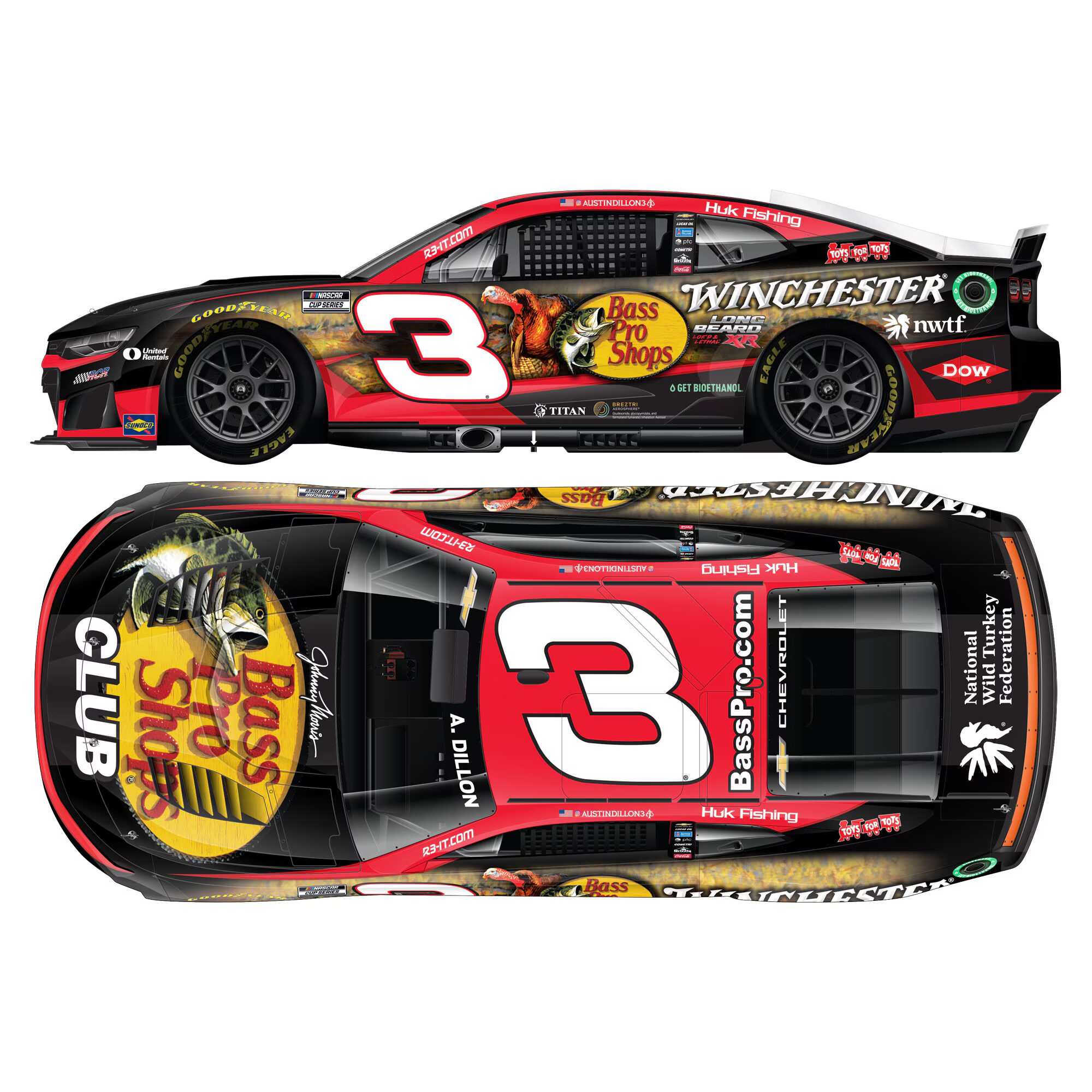 Austin Dillon 2026 Bass Pro Shops Winchester Long Beard Xr
