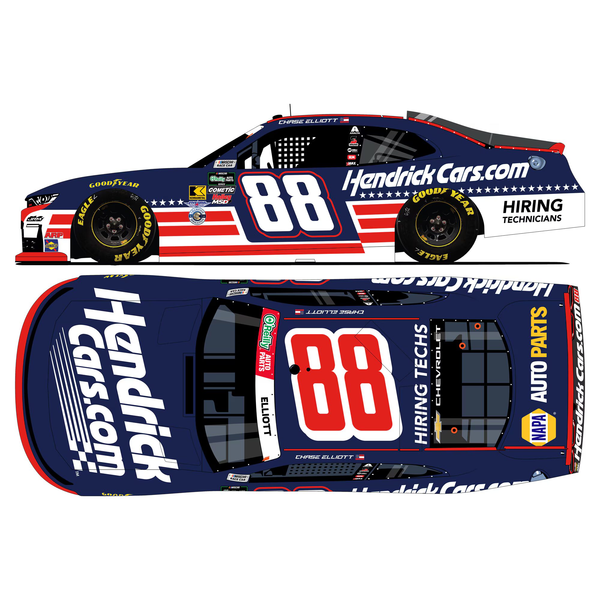 Chase Elliott 2026 Hendrickcars.com Patriotic