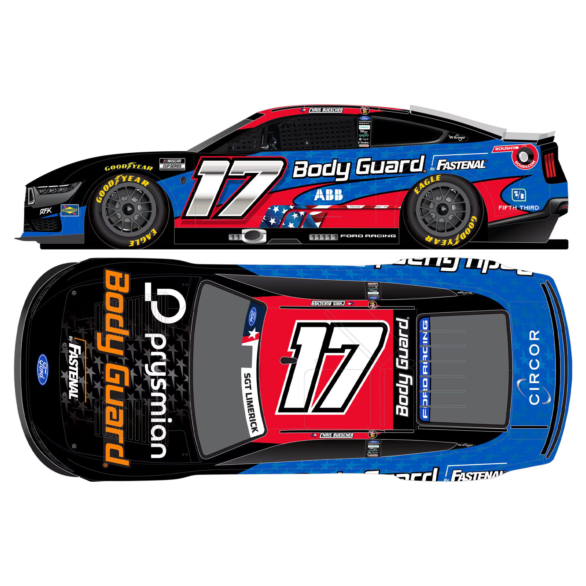 Chris Buescher 2026 Body Guard Salutes