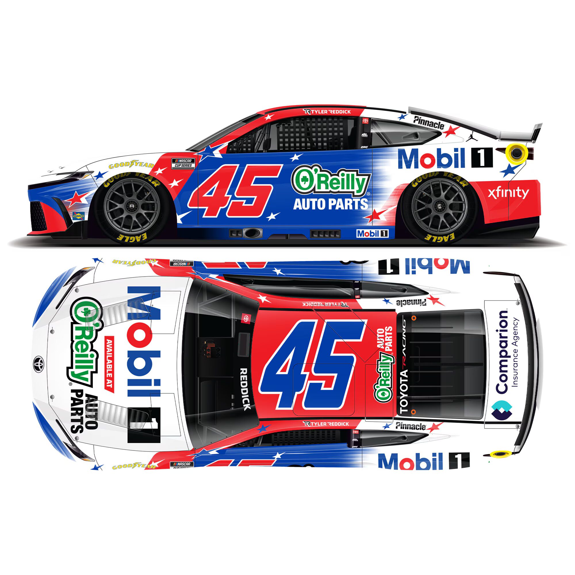 Tyler Reddick 2026 Mobil 1 O'reilly Patriotic