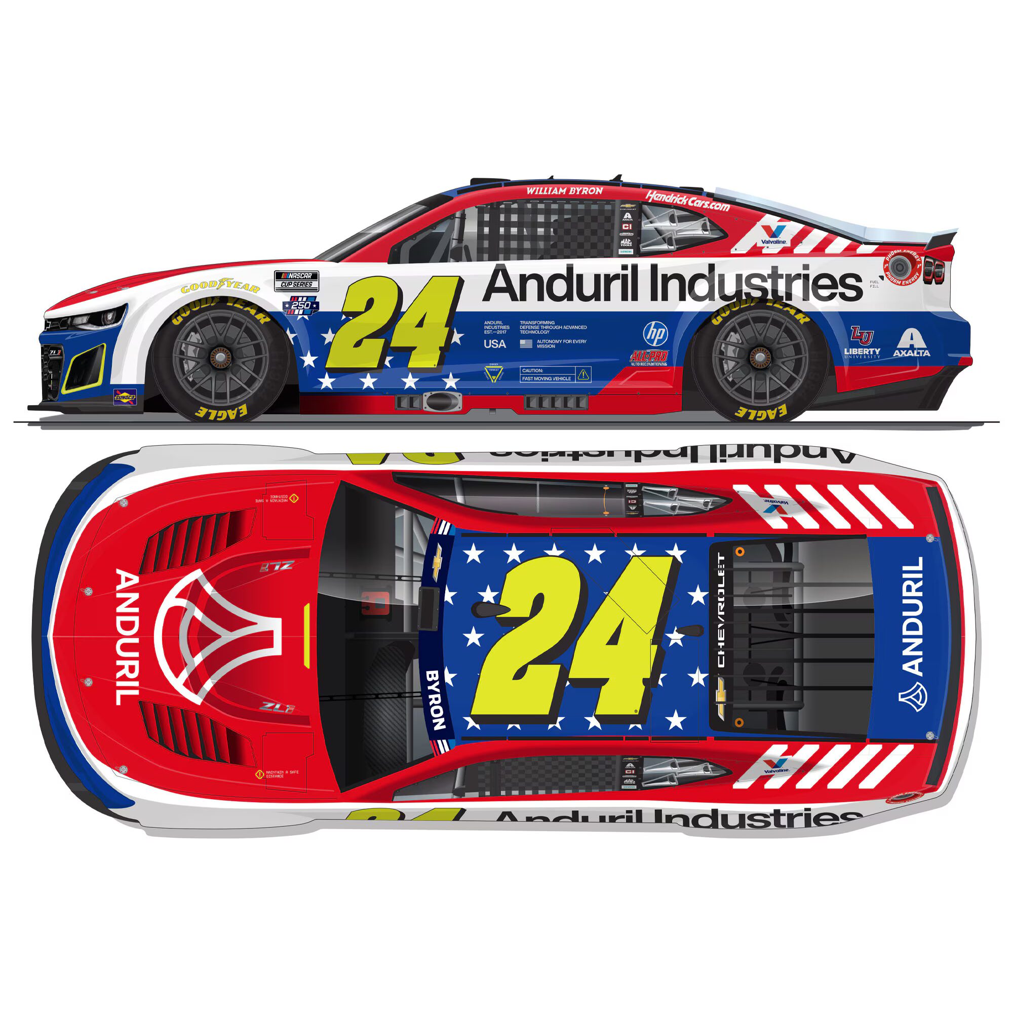 William Byron 2026 Anduril Patriotic